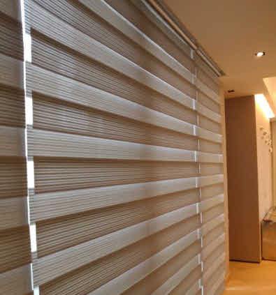 Zebra Blinds in "Closed" Status which can block the sunlight