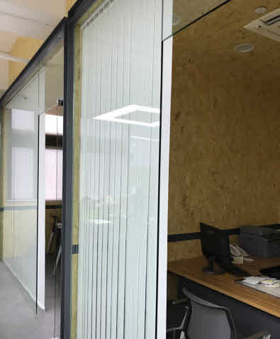 Typical installation of the Vertical Blinds in the office Area